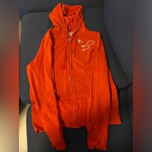 Vintage American Eagle Zip up hoodie with pockets. Size Large. Red. Vintage fit.